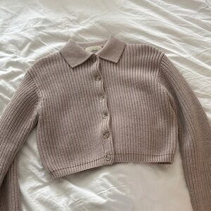 Wilfred Mauve Ribbed Cardigan